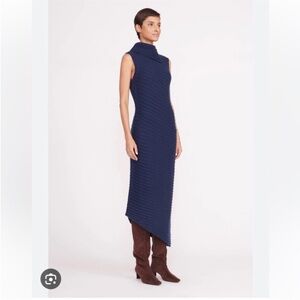 STAUD Navy Blue Cary Dress